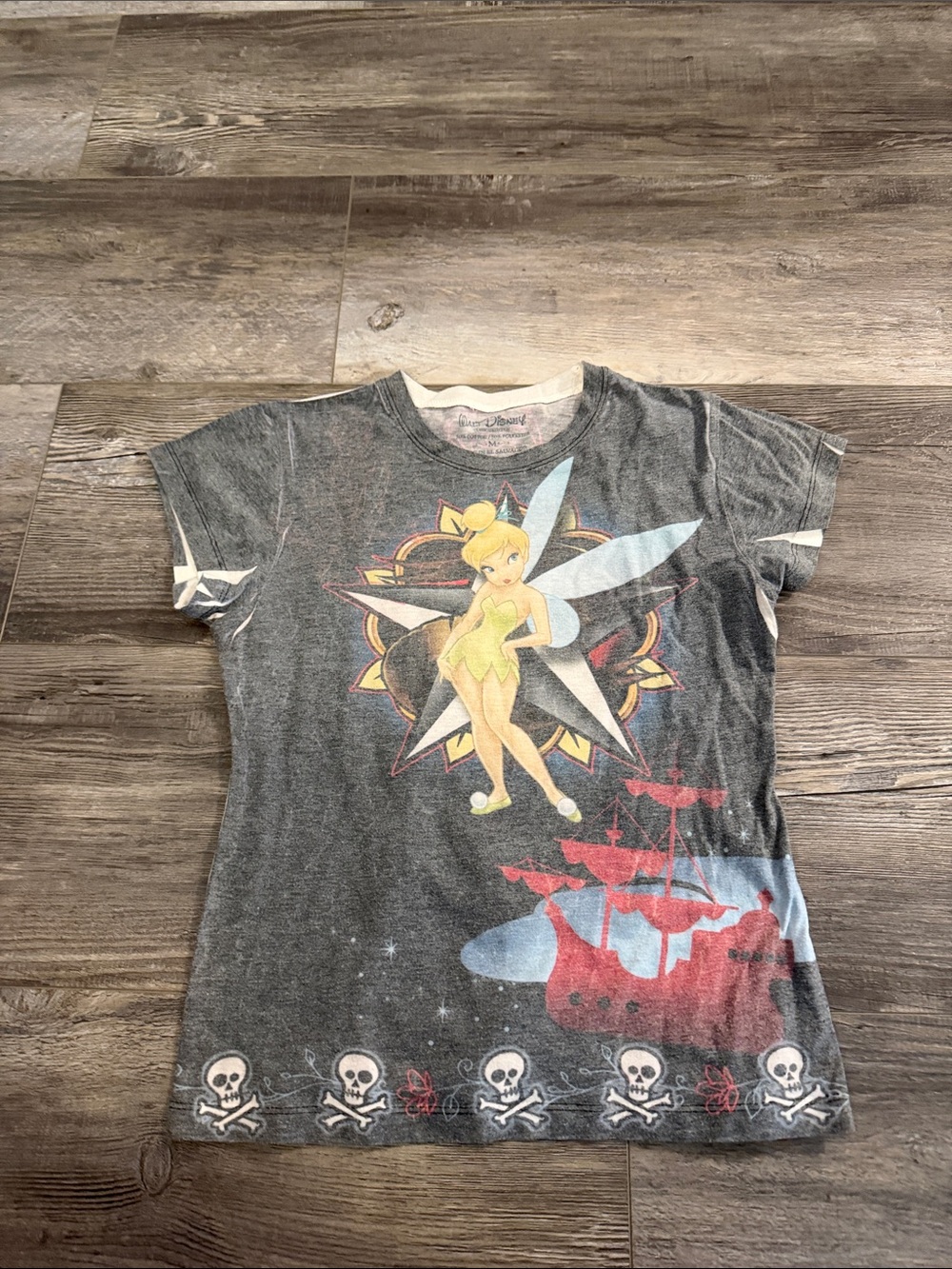 Walt Disney Tinker Bell Graphic Tee - Womens' Gray Top